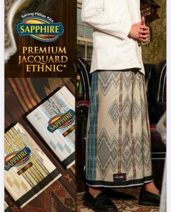 ผ้าซารุงอินโดนีเซีย แซฟไฟร์ พรีเมียม แจ็คการ์ด ลายชาติพันธุ์ SJE - Product Image 3