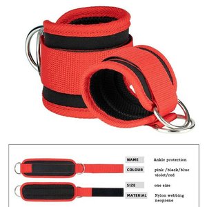 Sangles de cheville en néoprène rembourrées pour la musculation, avec anneaux en D réglables pour fixation de câble, entraînement de fitness en salle de sport - Product Image 2