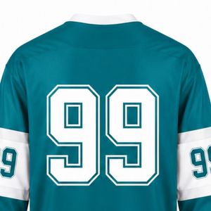 Maillot de hockey sur glace pour homme, bleu sarcelle, manches longues, en polyester, pour l'entraînement et les matchs, vêtements de sport - Product Image 4