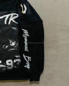 T-shirt à manches longues double couche de grande taille pour hommes, sérigraphie thermique personnalisée, collection du fabricant - Product Image 3