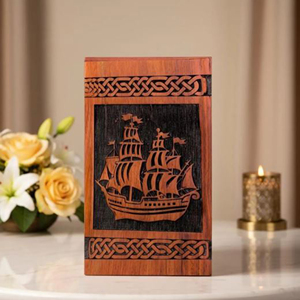 Custom Wooden Ash Urn with Laser Engraving Luxury Wooden Keepsake Urn Collection by AYAANS - Product Image 1