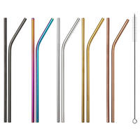 Lot de pailles réutilisables classiques en acier inoxydable Surtechs International 20oz, noir, or rose, argent, personnalisables, portables, pour la vente en gros