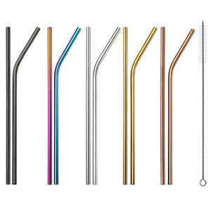 Lot de pailles réutilisables classiques en acier inoxydable Surtechs International 20oz, noir, or rose, argent, personnalisables, portables, pour la vente en gros - Product Image 2