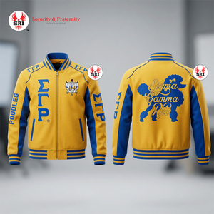 Sleek Design Sigma Gamma Rho Contrast Tipping Racing Jacket | Modern Fit Sorority Geometric Accent Racing Tops for Sports Events - Product Image 3