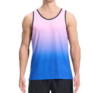 Custom Design Men's Sport <b>Vest</b> Contrast Binding Quick Dry Performance Singlet Bulk Wholesale Gym Fitness Activewear Tank Tops - Product Image 6