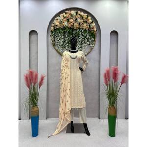 Conjunto de Traje de Fiesta de Chifón con Bordado de Hilo y Lentejuelas, Conjunto Elegante para Ocasiones Especiales - Product Image 4