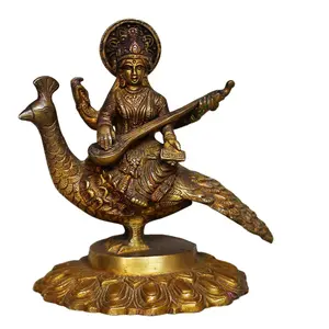 Ручная работа индийская латунь разноцветная бронза Saraswati латунная женская статуя богини лакши