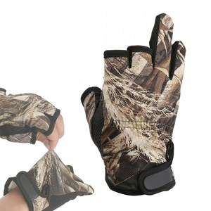 Gants de pêche intelligents mi-doigts personnalisés, respirants, légers, imprimé camouflage, unisexe, toutes saisons, fermeture auto-agrippante, polyester - Product Image 6