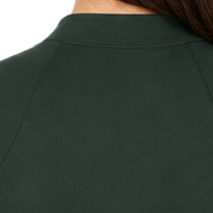 Haut de base pour femme vert forêt, à manches longues, pour l'équitation et l'entraînement équestre, avec quart de zip, extensible, respirant et imprimé - Product Image 5