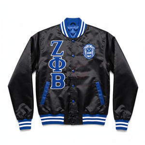 Veste coupe-vent légère et tendance Zeta Phi Beta avec lettres grecques, fermeture éclair, boutons et patch universitaire pour femme - Product Image 4