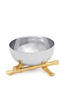 Bol à fruits moderne en argent martelé, bord fondu, design abstrait, plat de service de luxe pour salade et collations, centre de table - Product Image 2