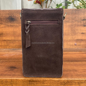 Sac polyvalent en cuir de daim pour téléphone portable Sac à bandoulière en cuir véritable de haute qualité pour femmes - Product Image 4