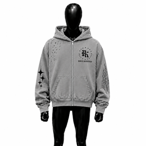 เสื้อฮู้ดดี้โอเวอร์ไซส์สีดำลายดาว สไตล์สตรีทแวร์ วินเทจ Y2K ยูนิเซ็กส์ ผ้าหนา คุณภาพดี แฟชั่นลำลอง - Product Image 1