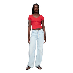 T-shirts décontractés imprimés sur mesure, T-shirts amples et courts de luxe vierges pour femmes, T-shirts en coton de haute qualité pour filles, style streetwear - Product Image 2