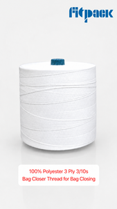 Fil à coudre premium Fitpack haute résistance 100% polyester 3 plis 3/10s, blanc - Product Image 2