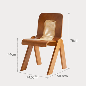Silla de Comedor de Ratán y Madera de Fresno Fabricada en Vietnam - Product Image 1