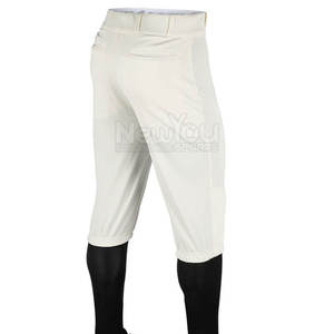 Unisex White Baseball Pants Elastic Waist Solid Color Breathable Cotton Sportswear Adults All Seasons Heat-Transfer Printed - Product Image 2