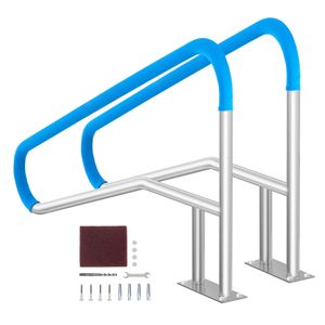 2 Pezzi Corrimano per Piscina in Acciaio Inossidabile 55 x 32 Pollici con Piastra di Base, Strumento e Accessorio per Ringhiera Piscina Interna/Esterna - Product Image 1