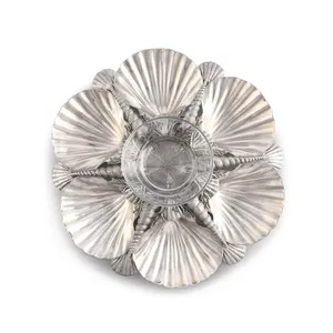 Plateau de présentation en métal doré de luxe pour la décoration de bureau de direction, plateau rond en aluminium martelé de qualité supérieure, élégant, fait main, moderne - Product Image 4