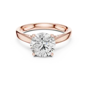 Anillo de Compromiso con Diamante Cultivado en Laboratorio, Corte Brillante Redondo, Oro Sólido de 18K, Halo Oculto, Piedra Central de 2ct, Color E, Joyería de Boda para Mujer - Product Image 3