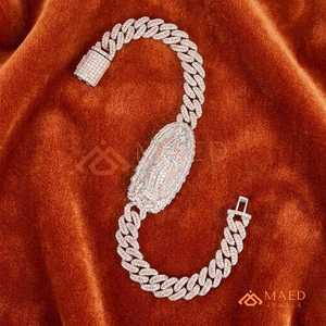 สร้อยข้อมือโซ่เส้นเล็กประดับมอสซาไนต์สีโรสโกลด์ แฟชั่นฮิปฮอปจากลอสแอนเจลิส ของขวัญสำหรับวันครบรอบแต่งงาน งานแต่งงาน หรือใส่ได้ทุกวันอย่างสง่างาม - Product Image 5