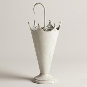 Soporte redondo para paraguas de metal plateado con bandeja de drenaje para el hogar, moderno y independiente, para bastones y bastonetas. - Product Image 6