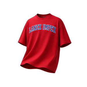 T-shirt Homme Rouge en Jersey 100% Coton Lourd de Haute Qualité, Coupe Oversize à Épaules Tombantes, Manches Courtes, Style Streetwear, Infroissable - Product Image 1