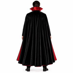 Falda de Disfraz de Vampiro Unisex, Estilo Gótico para Halloween, Cosplay de TV y Cine, Estilo Drácula para Adultos, Negra y Roja con Detalle en el Hombro - Product Image 2