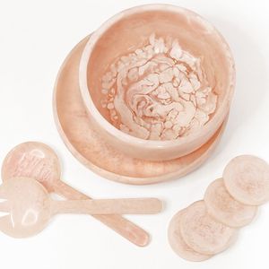 Exclusivo Tazón de Resina Verde y Rosa de Alta Calidad, Ecológico, de Grado Alimenticio, para Fiestas y Cenas, Estilo Bonito, Mejores Precios - Product Image 1