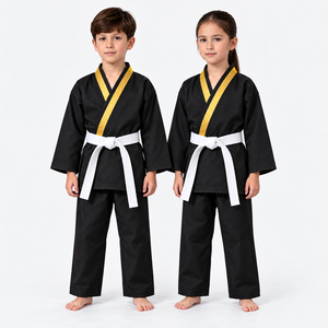 Traje de Karate Personalizado para Niños, Uniforme de Entrenamiento de Artes Marciales, Uniforme de Competición, 100% Algodón, Cuello en V, Corte Holgado, 240g, Ligero, Tipo Seda - Product Image 2