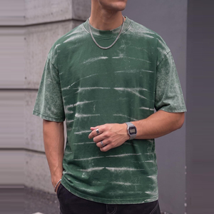T-shirt décontracté pour homme, 100 % coton, coupe ample, respirant, écologique, séchage rapide, délavé à l'acide, style vintage, fabrication professionnelle - Product Image 3