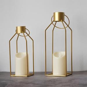 Juego de 3 Faroles de Metal de Diseño Antiguo, Faroles Decorativos Altos de Vidrio para Sala de Estar, Patio, Decoración de Bodas - Product Image 3