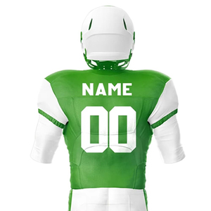 Uniforme de football américain en gros fabriqué en usine, 100 % polyester, impression par sublimation, antibactérien, respirant, nom d'équipe personnalisé, prix bas - Product Image 4
