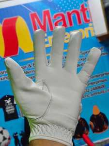 Gants de golf unisexes en cuir PU respirant à doigts entiers avec fermeture à enfiler, blancs, pour le sport - Product Image 1