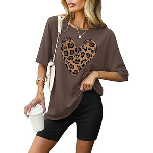 Women Plain Color T Shirt and Biker Shorts <b>Set</b> Loose Fit Casual Summer Outfit Wholesale - Product Image 1