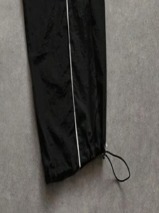 Premium Customizable Men's White Baggy Wide Leg Pants Black Side Insert Panels Fashion Streetwear <b>Joggers</b> - Product Image 4