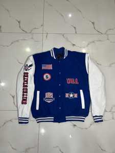 Blouson Bomber Unisexe Tendance pour Jeunes, en Cuir Brodé, Col Montant, Hiver, Lettres Brodées sur le Devant, Style Urbain, Respirant - Product Image 4