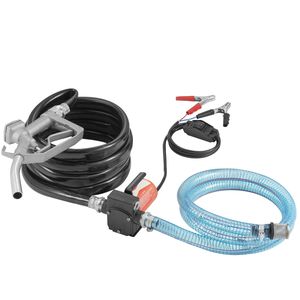 Pompa Elettrica Portatile per Trasferimento Diesel 12V/24V/3V DC 5.3 GPM 1/10 HP con Spegnimento Automatico e Ugello per Carburante con Ingresso Lungo - Product Image 1