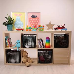 Cesta de Almacenamiento Compacta de Metal Negro, Organizador de Baño Resistente - Product Image 1