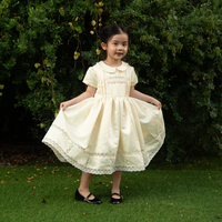 Keva Robes pour filles de couleur personnalisée style vintage vêtements pour enfants broderie col en O pour l'anniversaire de bébé spécial