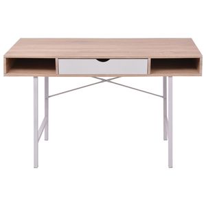 Oak and White 1-<b>Drawer</b> <b>Desk</b> for Office Use - Product Image 2