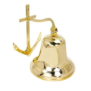 Cloche de bateau nautique décorative murale en laiton pur pour la décoration murale, le bureau, comme sonnette d'appel, pour jardin clôturé, ou comme cadeau. - Product Image 1