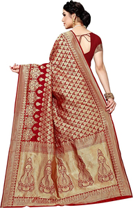 Sari de poliéster Georgette de diseñador premium para mujer, largo hasta el suelo, para fiestas de verano e invierno, diseño moderno, para festivales, sin arrugas - Product Image 5