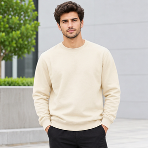 Sweat-shirt pour homme coupe classique avec broderie sur la manche, col rond, idéal pour la production de vêtements personnalisés - Product Image 6