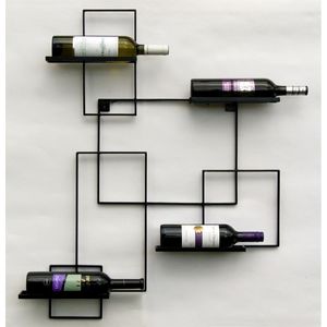 Modern <b>Wall</b> Mounted Metal <b>Wine</b> <b>Rack</b> Storage Shelf Industrial Style <b>Wine</b> Bottle Holder for Home Bar Decor - Product Image 3
