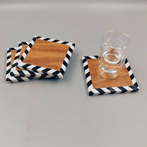 Handmade Square Wood Resin <b>Coasters</b> Modern Design Table Mats & Pads - Product Image 5