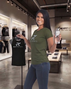 REXFITSPORTS 2026 T-shirt de sport personnalisé pour femme, col rond, respirant, manches courtes, décontracté, pour la gym, avec logo privé - Product Image 4