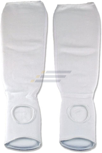 Protège-tibias en néoprène blanc pour la boxe, équipement de protection élastique à enfiler, respirant, couleur unie, pour homme adulte - Product Image 2