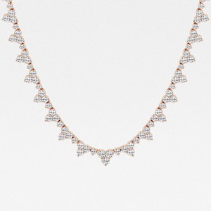 Collar de Cadena con Diamantes Cultivados en Laboratorio, 11-13 Quilates, Corte Redondo, Graduados, para Mujer, Joyería Elegante - Product Image 3