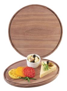 Plato de Servir Redondo de Madera Natural Clásica, Pulido, Duradero y Decorativo para Té, Café, Desayuno, Bodas y Otras Ocasiones - Product Image 3